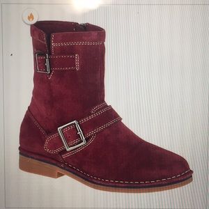 Hush Puppies Aydin Catelyn Moto Boot, Wine Suede